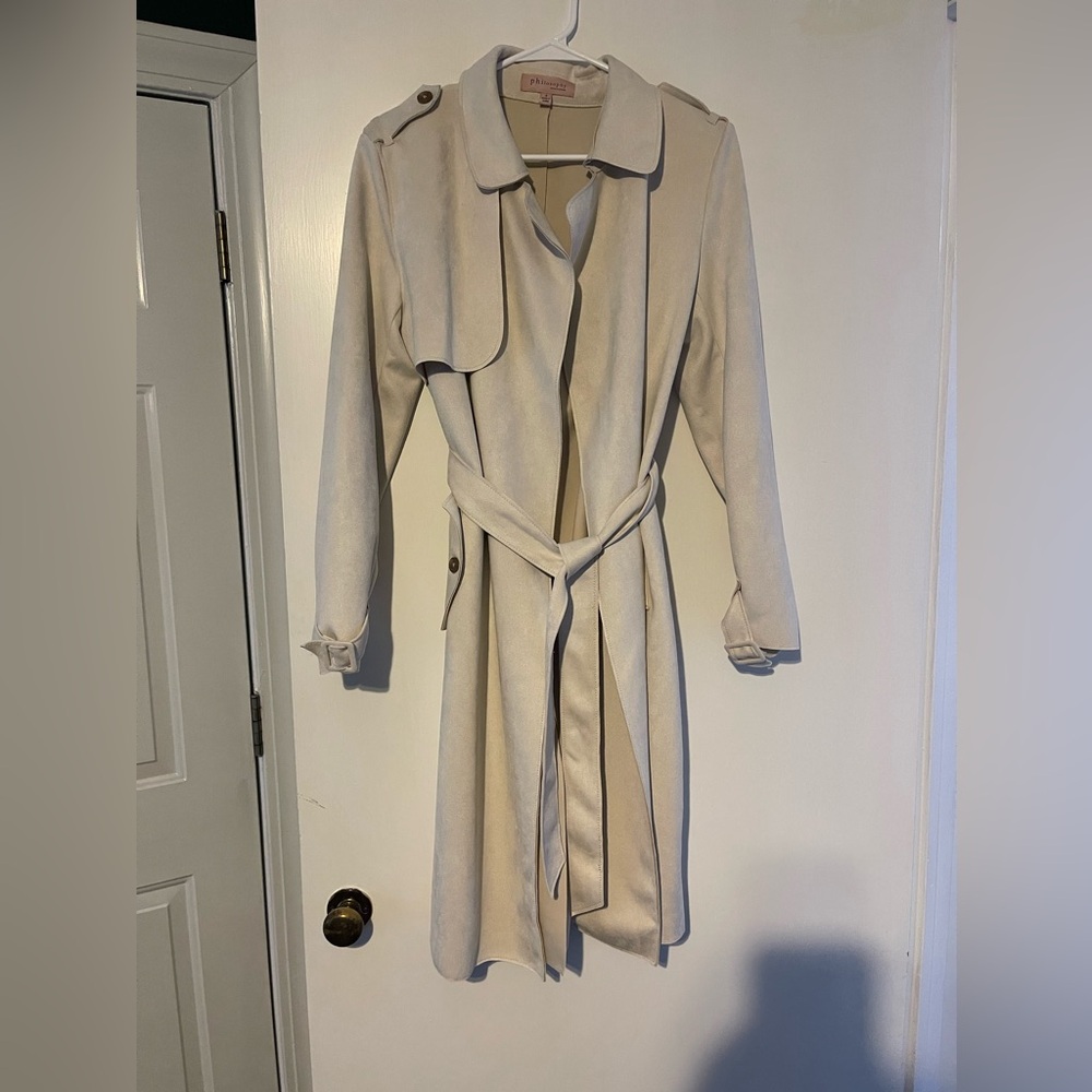 Philosophy Womens Trench Coat Size Small